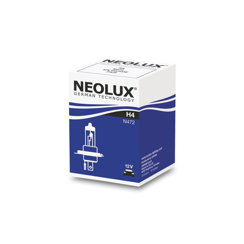 Крушка NEOLUX, H4, 12V, 60/55W, P43t, NLX472, ОСНОВНИ СВЕТЛИНИ, 1 брой Крушка NEOLUX, H4, 12V, 60/55W, P43t, NLX472, ОСНОВНИ СВЕТЛИНИ, 1 брой