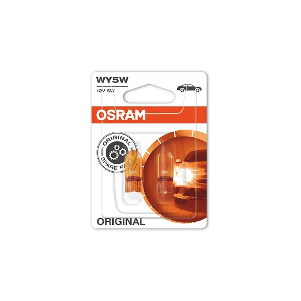 Крушка OSRAM, WY5W, 12V, 5W, W2.1x9.5D, ORIGINAL, 2 броя Крушка OSRAM, WY5W, 12V, 5W, W2.1x9.5D, ORIGINAL, 2 броя